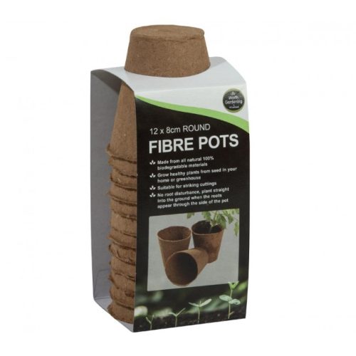 Round Fibre Pots (12 pcs)