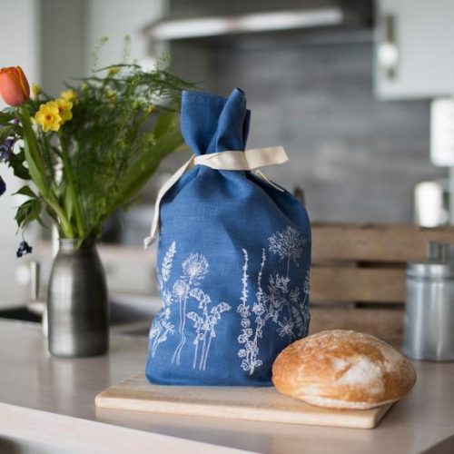 Breathable Linen Bread Bag Indigo