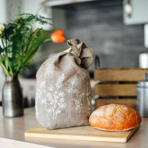 Breathable Linen Bread Bag Natural