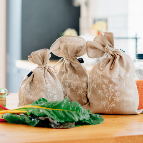 Linen produce bags Natural (set of 3)
