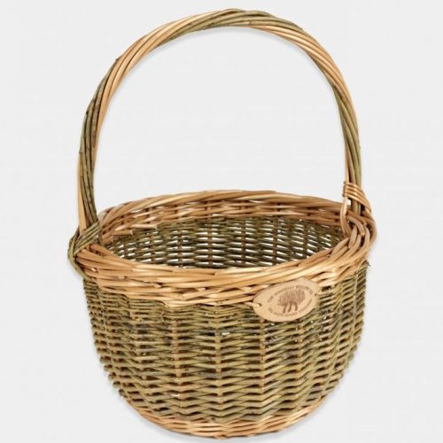 English Willow Garden Basket Round